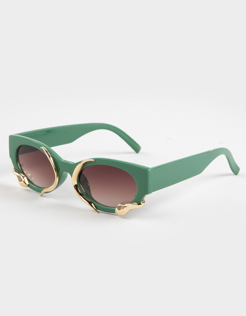 RSQ Gold Snake Oval Sunglasses
