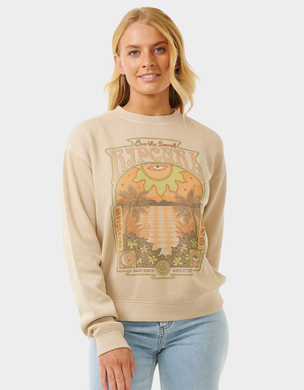RIP CURL Slow Down Womens Relaxed Crewneck Sweatshirt