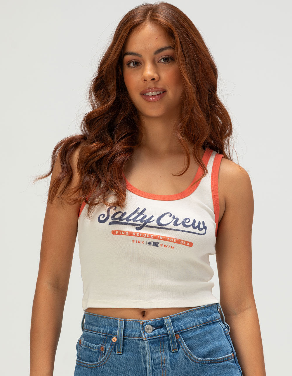 SALTY CREW Team Salty Womens Crop Tank Top