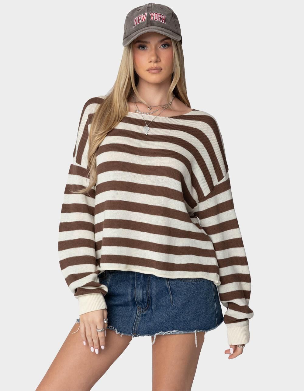 EDIKTED Anney Oversized Striped Sweater