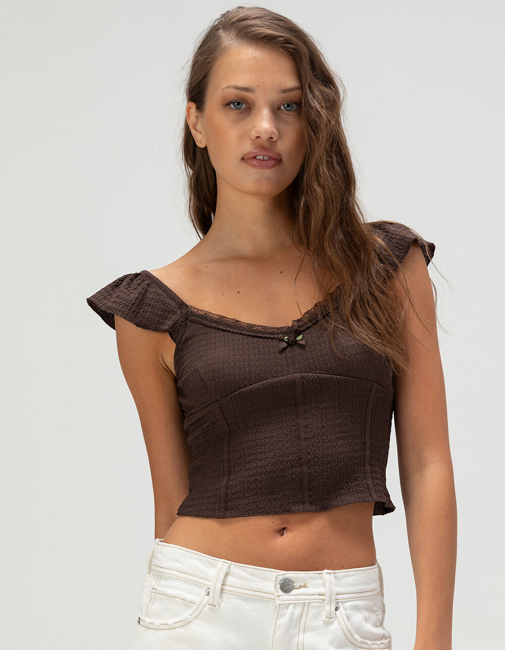 FULL TILT Texture Corset Womens Cami