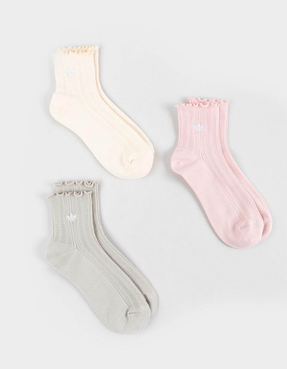 ADIDAS Originals 3 Pack Ruffle Quarter Womens Socks