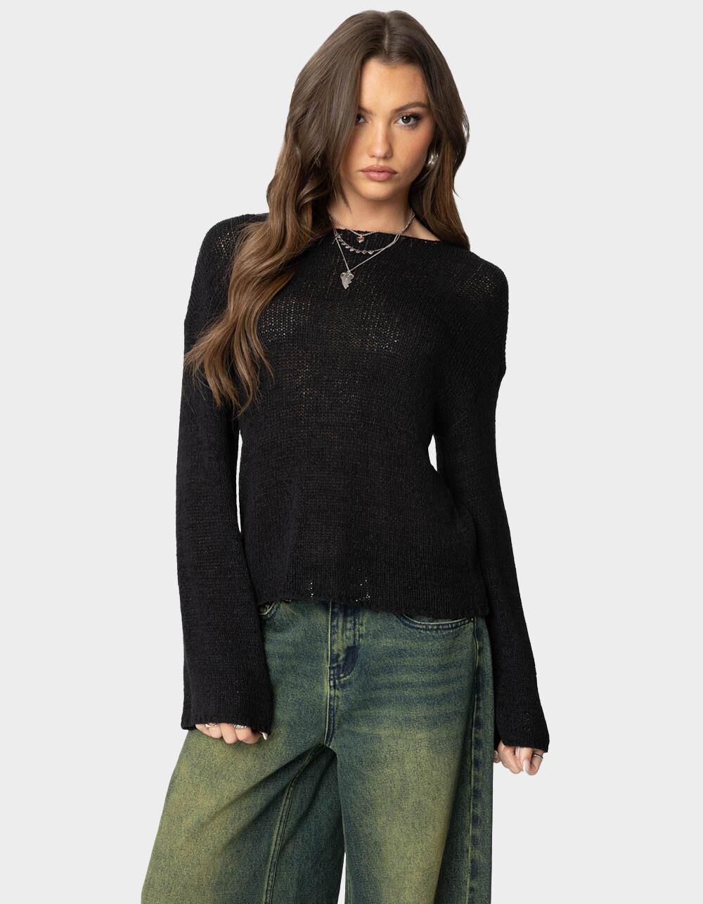 EDIKTED Drop Shoulder Light Knit Sweater
