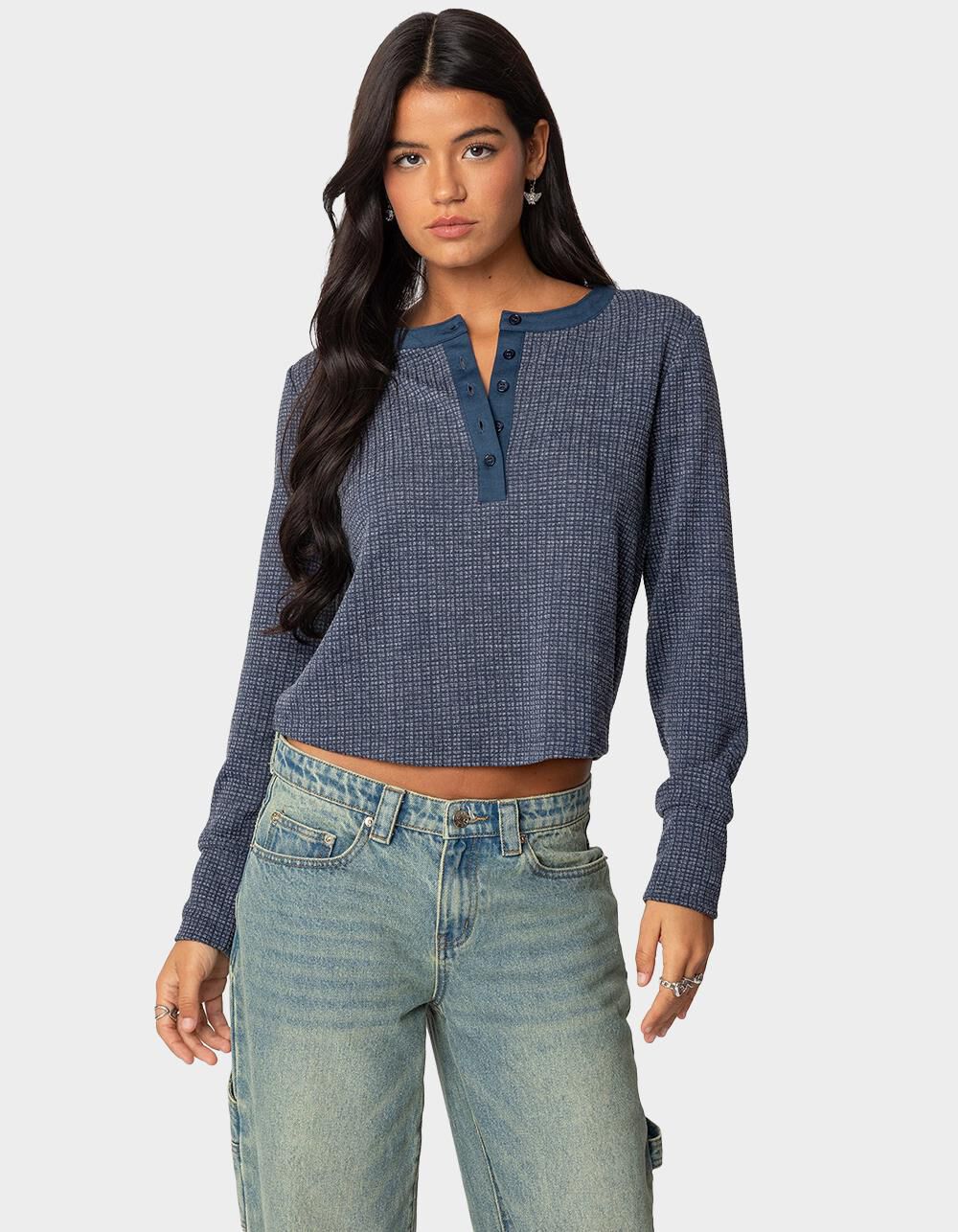EDIKTED Ruth Henley Waffle Top