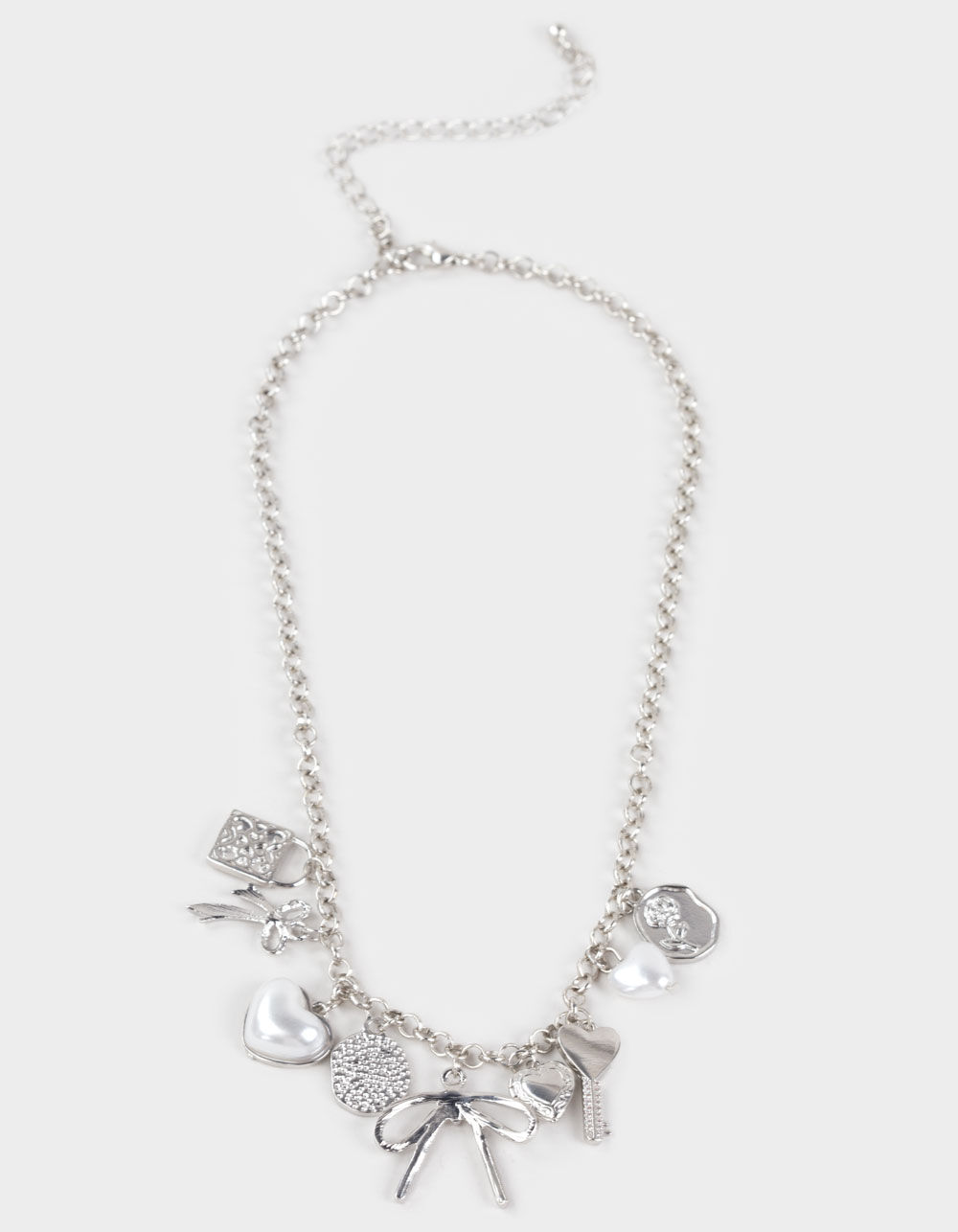 FULL TILT Bow/Heart/Pearl Charm Necklace