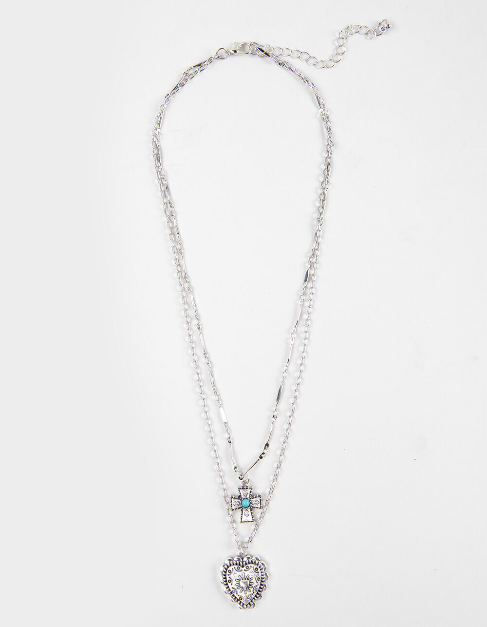 FULL TILT Layered Cross/Heart Western Necklace