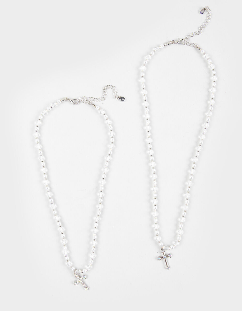 FULL TILT Beaded/Pearl Layered Cross Necklace