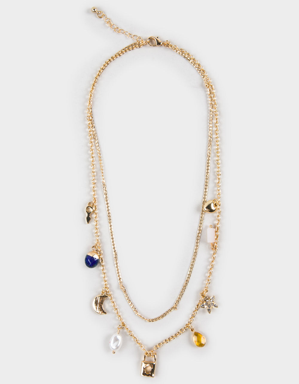 FULL TILT Layered Crystal/Moon/Pearl Necklace