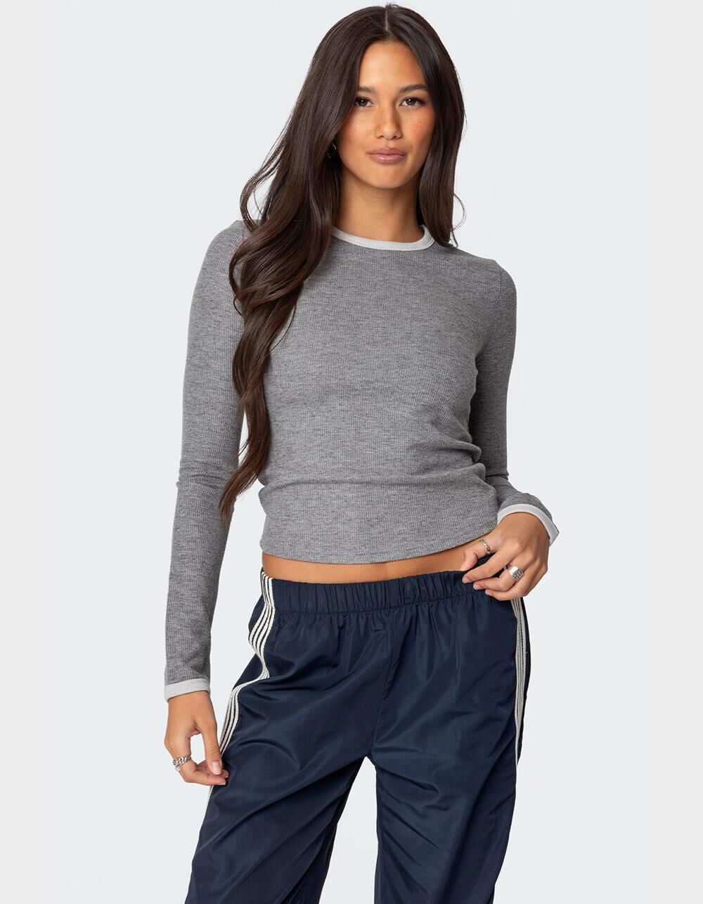 EDIKTED Meghan Waffle Top