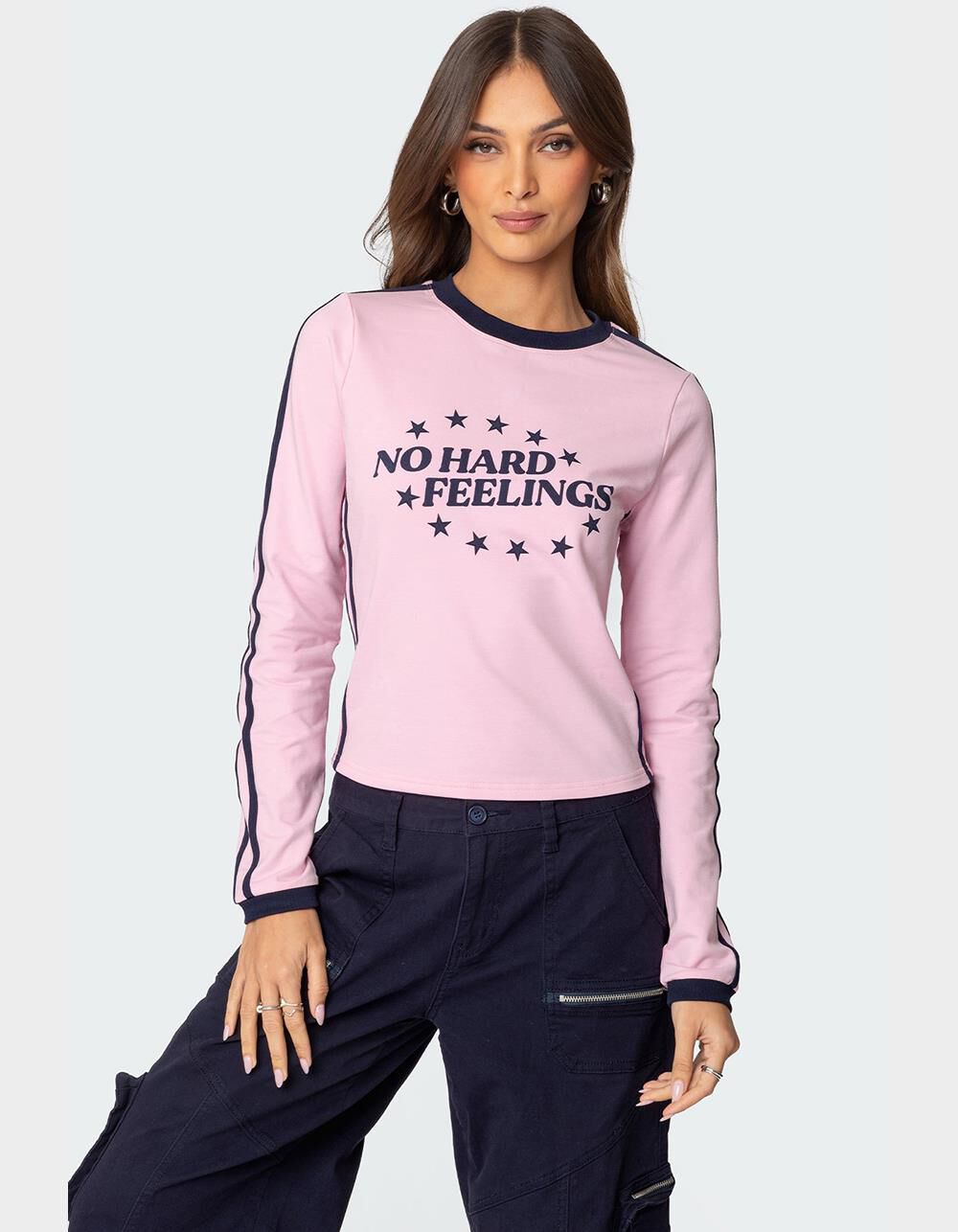 EDIKTED No Hard Feelings Long Sleeve Tee