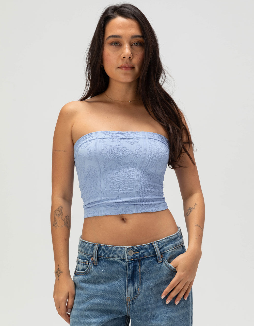 FULL TILT Tapestry Texture Womens Tube Top