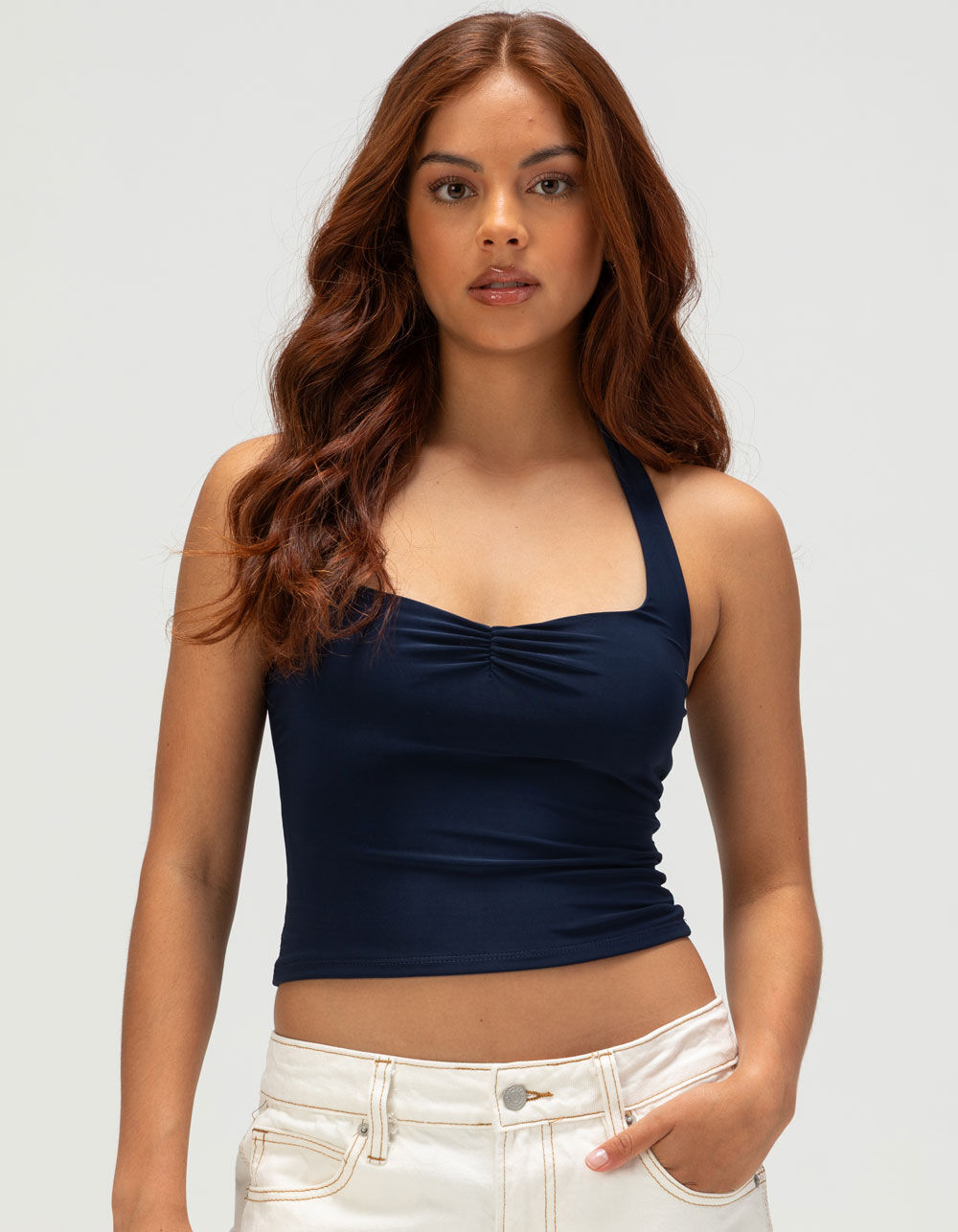 TILLYS Butter Soft Double Layer Womens Halter Top