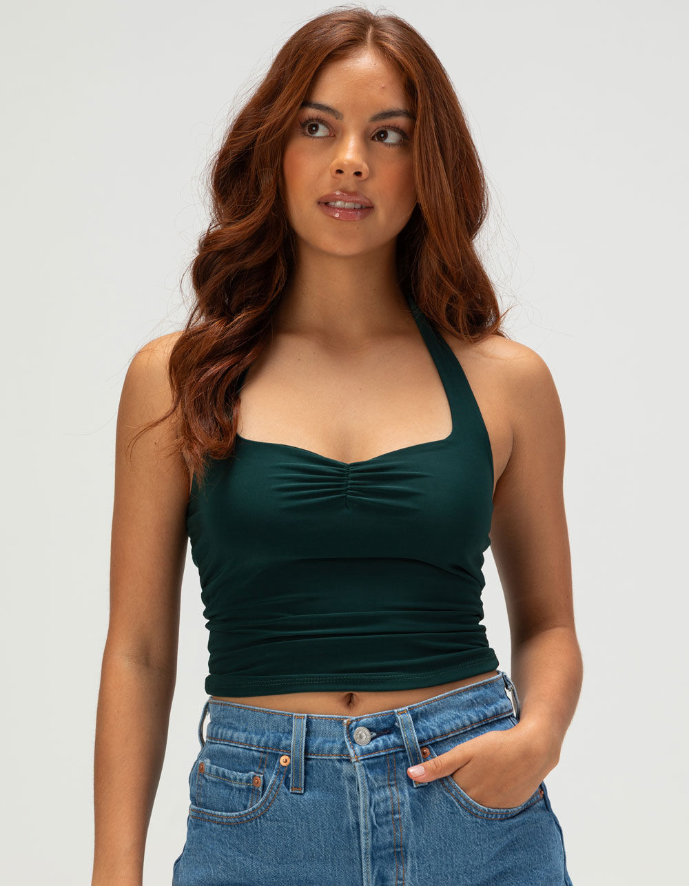 TILLYS Butter Soft Double Layer Womens Halter Top