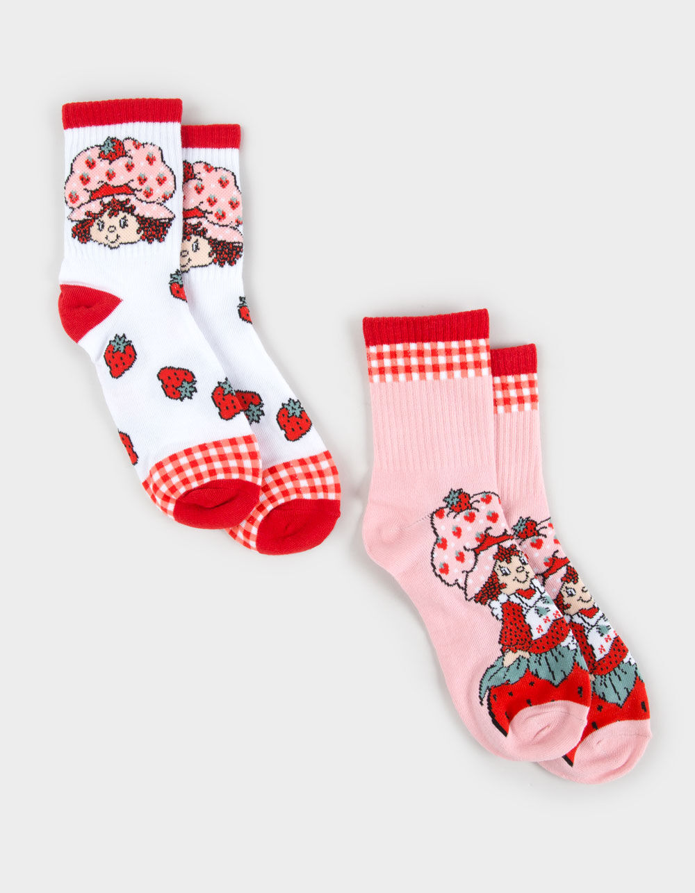 STRAWBERRY SHORTCAKE 2 Pack Ribbed Womens Crew Socks