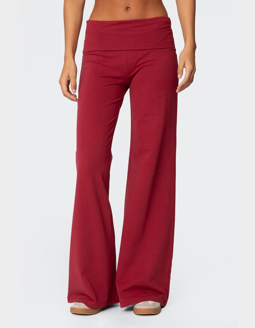 EDIKTED Wide Leg Fold Over Pants