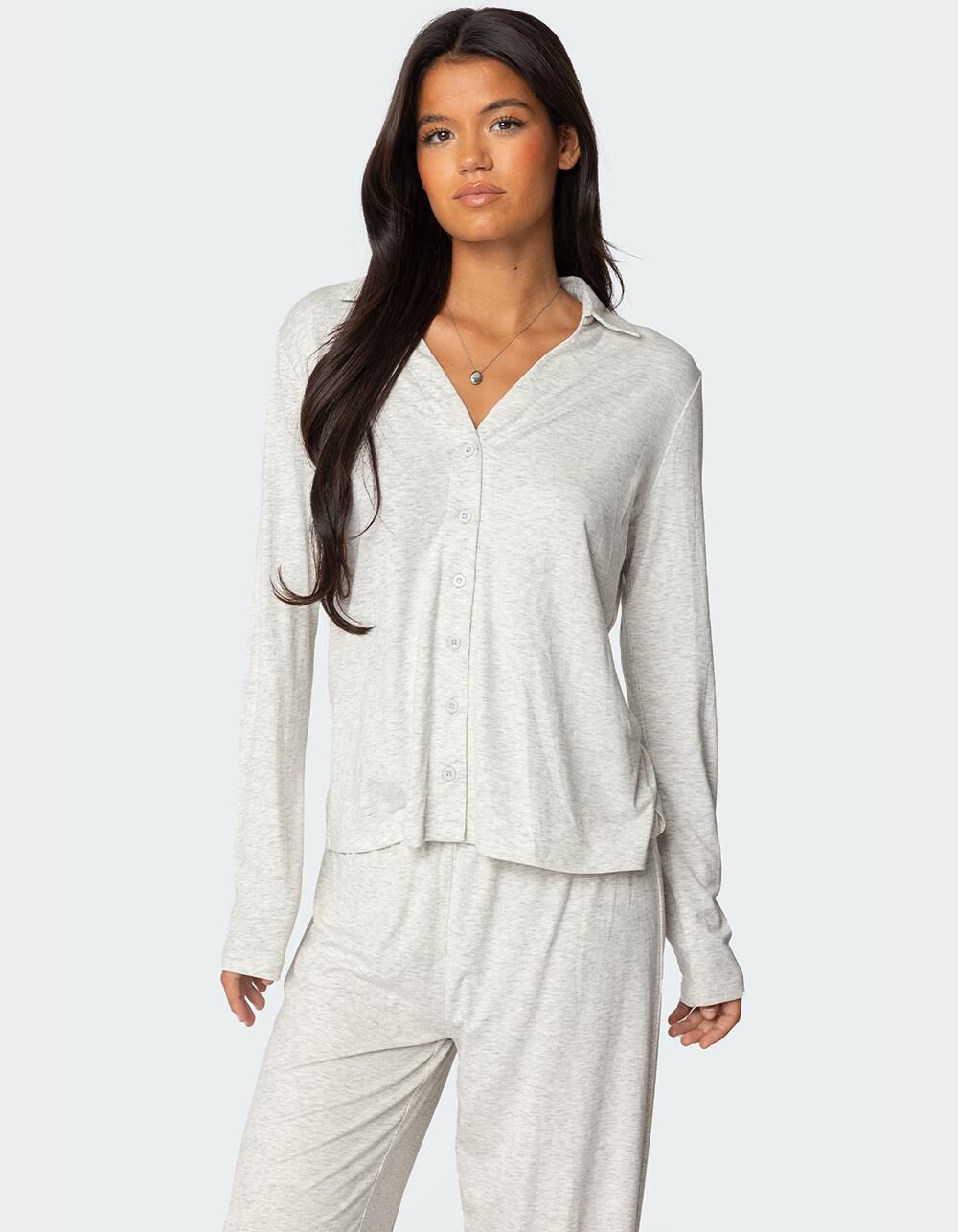EDIKTED Justina Button Up Top