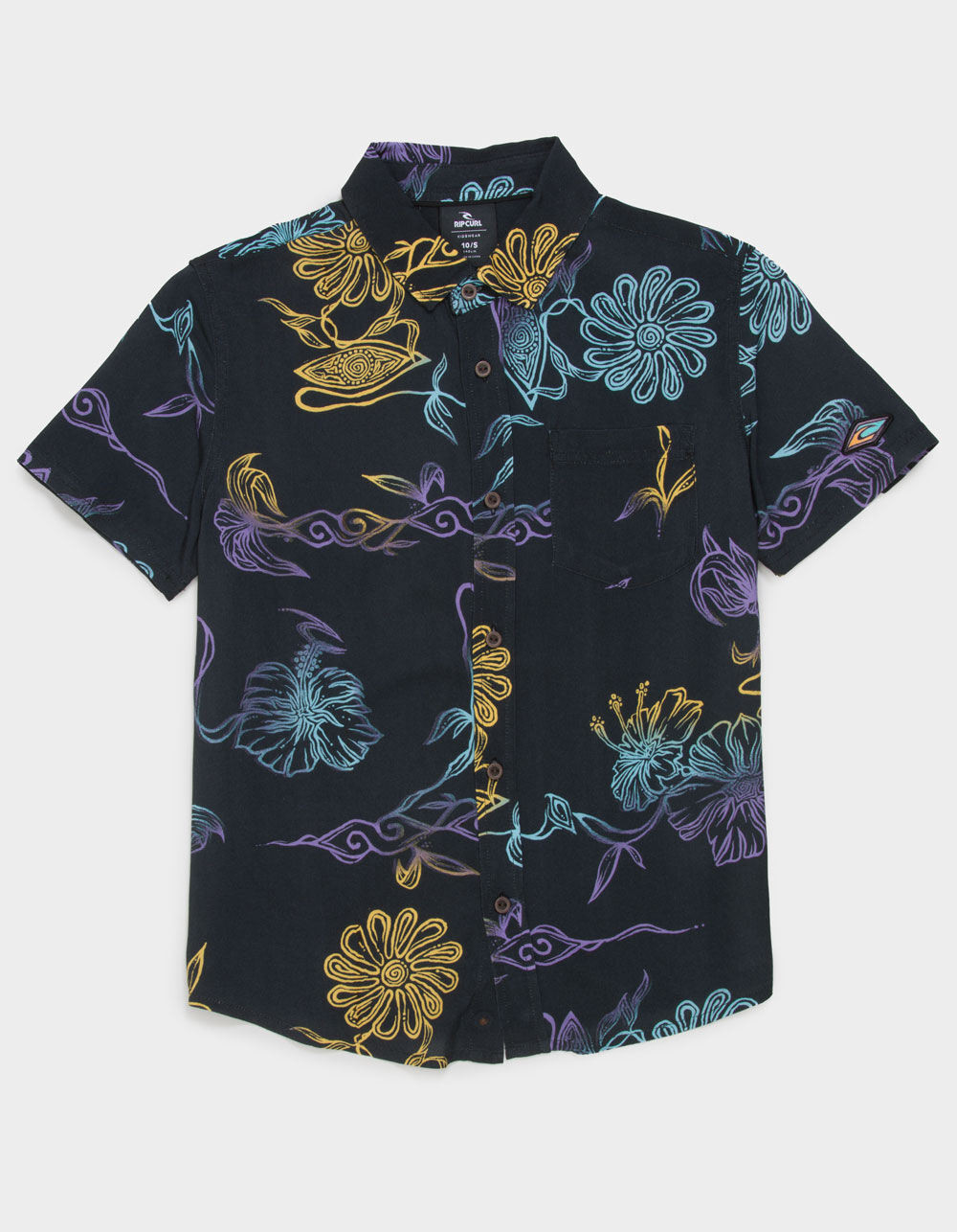 RIP CURL Floral Boys Button Up Shirt
