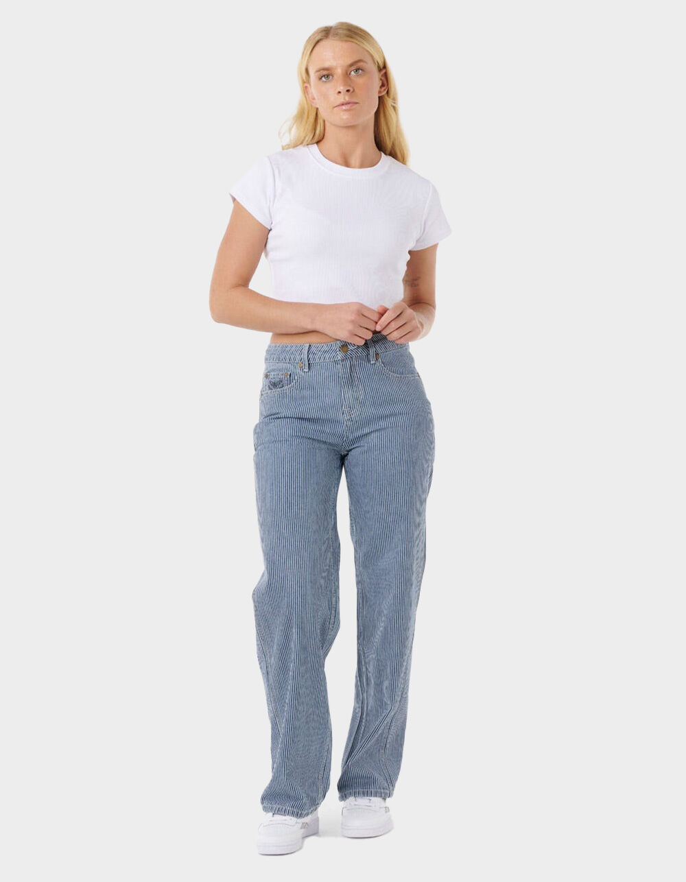 RIP CURL Aggie Womens Relaxed Pinstripe Jeans