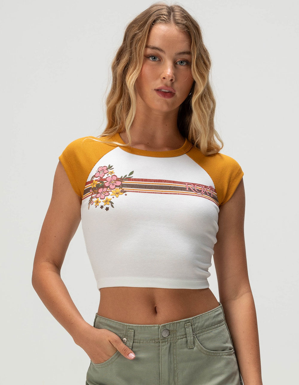 ROXY Retro Heritage Womens Raglan Baby Tee