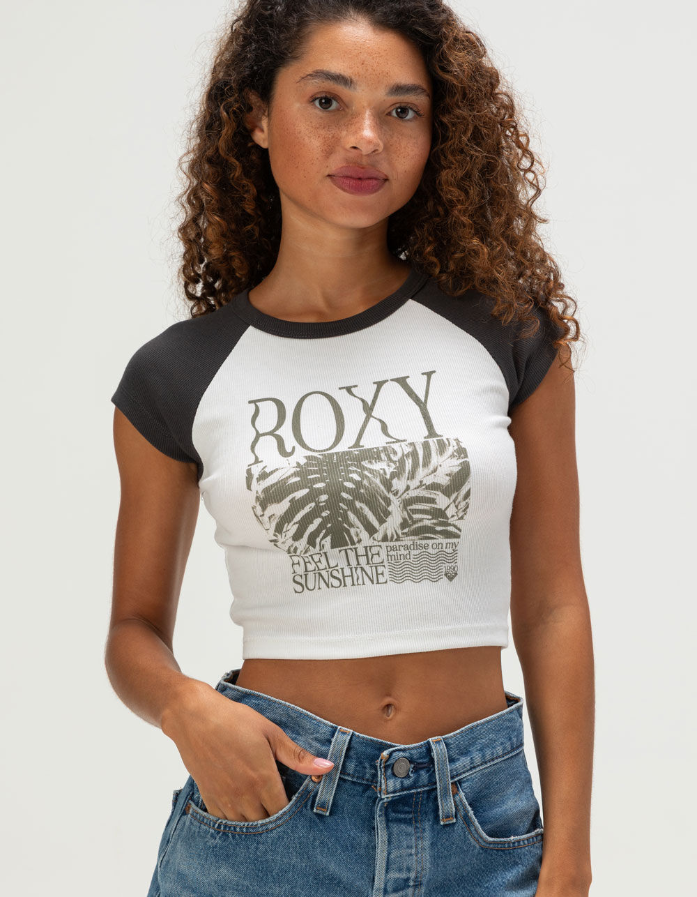 ROXY Feel The Sunshine Womens Raglan Baby Tee