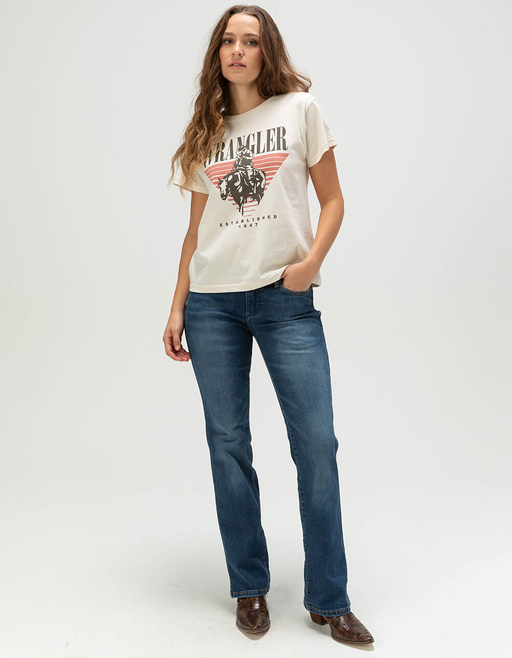 WRANGLER Womens Low Rise Bootcut Jeans