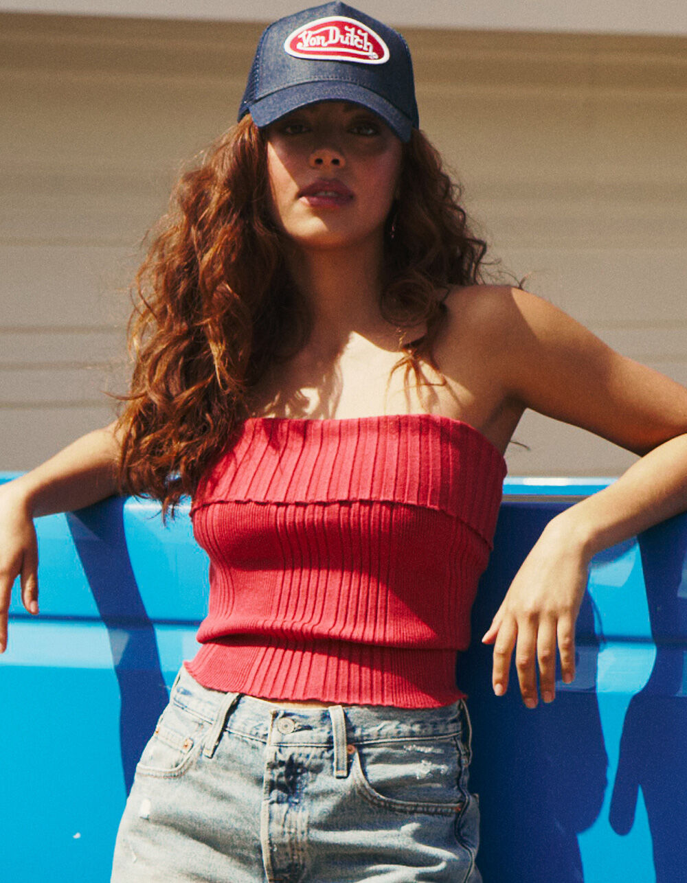 RSQ Womens Fold Over Rib Tube Top