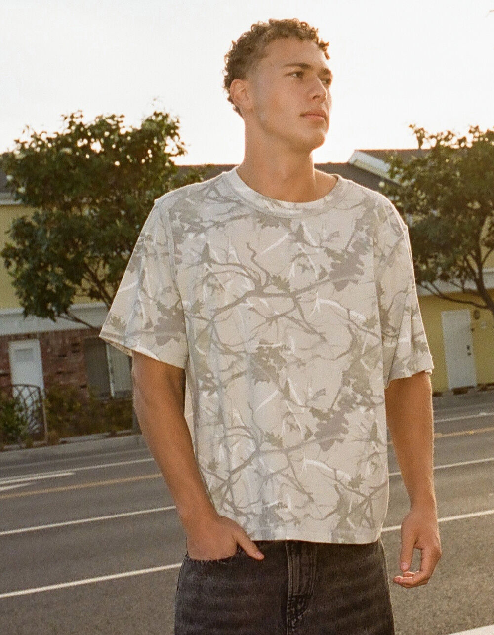 RSQ Mens Washed Boxy Tee