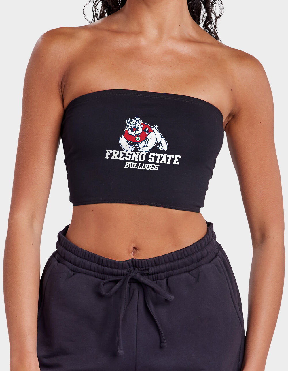 FRESNO STATE UNIVERSITY School White Text Logo Womens Tube Top