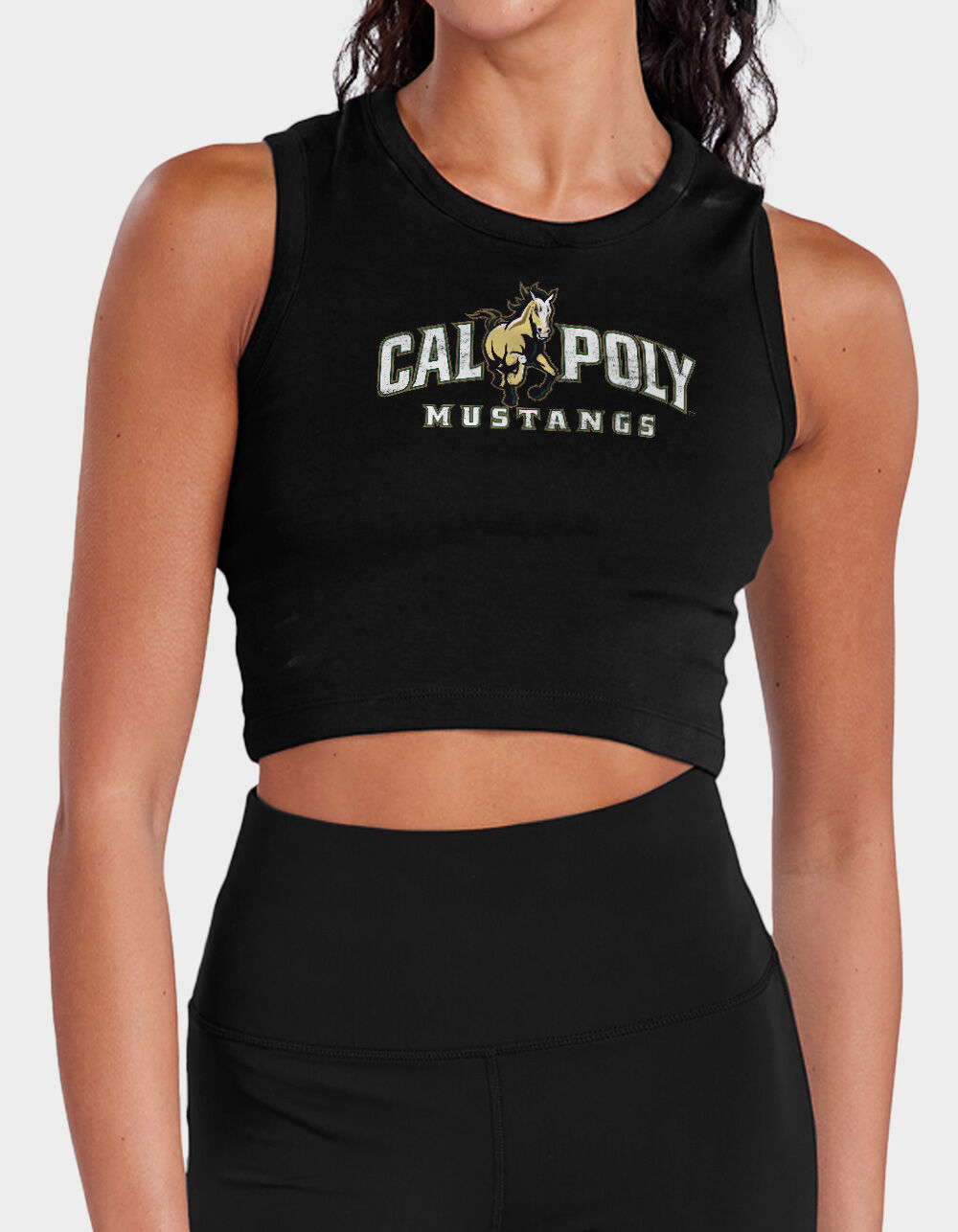 CALIFORNIA POLYTECHNIC STATE UNIVERSITY Distressed Primary Logo Womens Cropped Tank Top