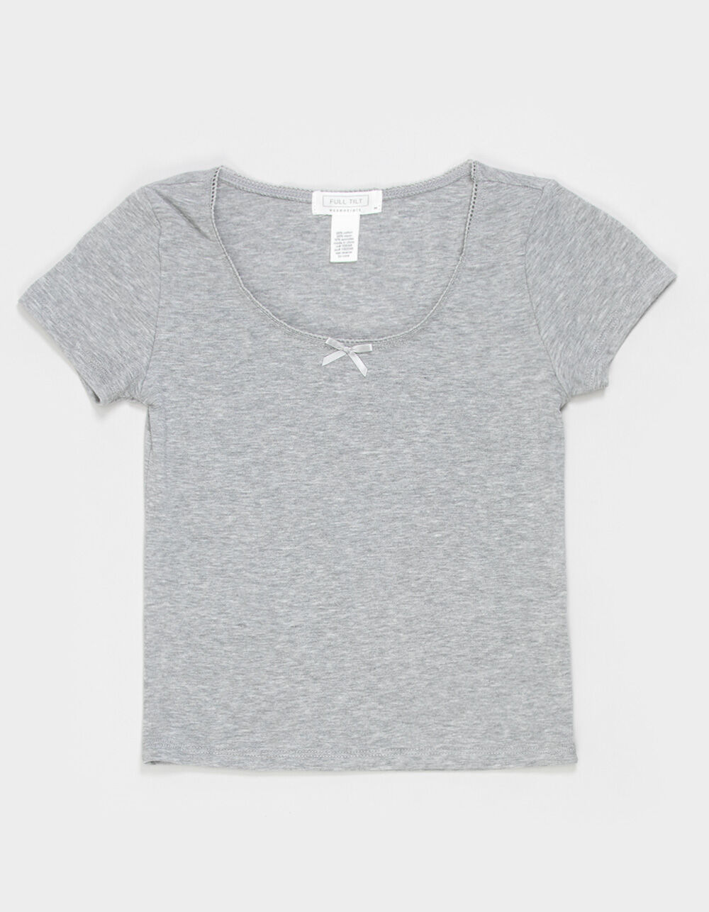 FULL TILT Essentials Girls Bow Trim Tee