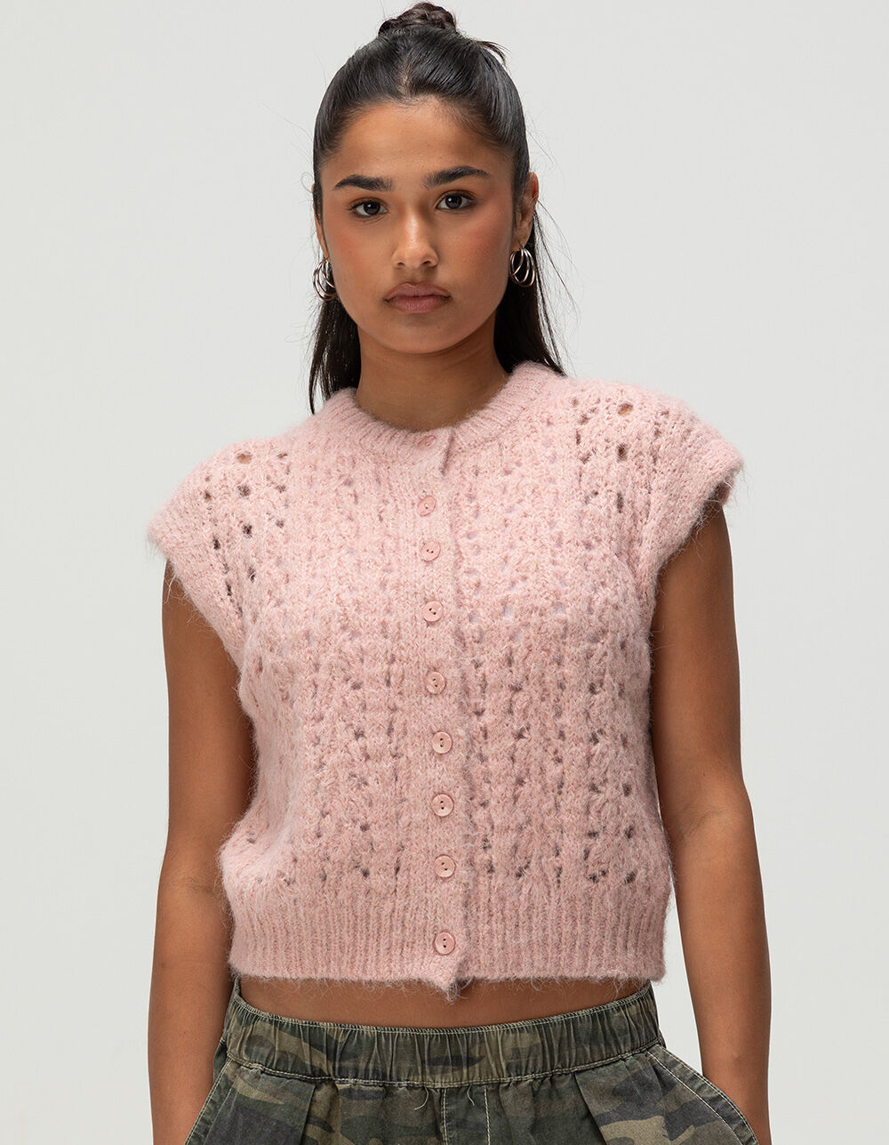 BDG Urban Outfitters Stitchy Womens Button Up Sweater Vest
