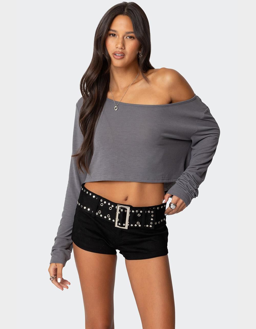 EDIKTED Cropped Off Shoulder Top