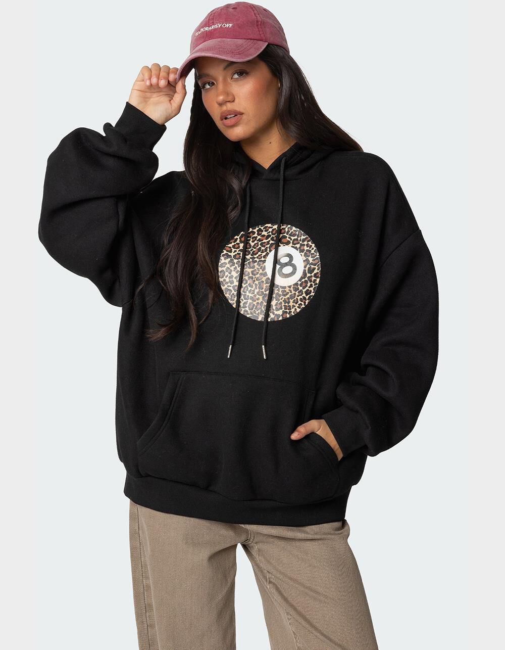 EDIKTED Leopard 8 Oversized Hoodie
