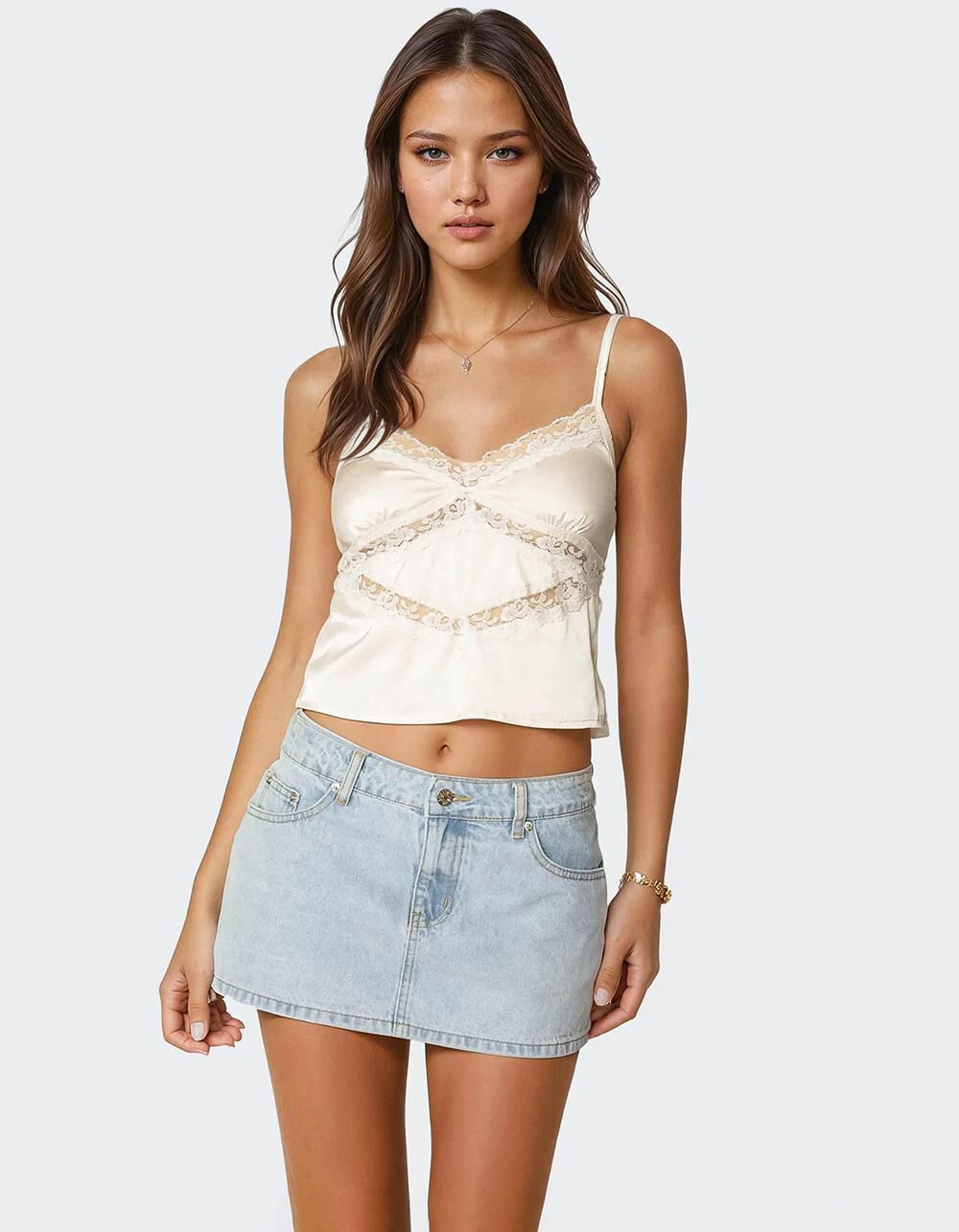 EDIKTED Tamar Satin Effect Tank Top