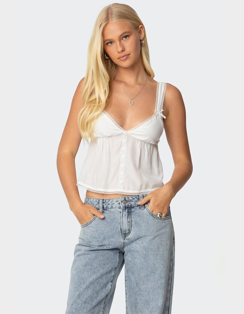 EDIKTED Andea Babydoll Tank Top