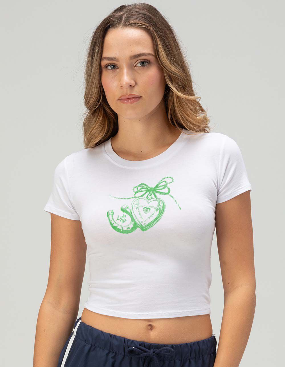 LOCKET Lucky Me Womens Baby Tee