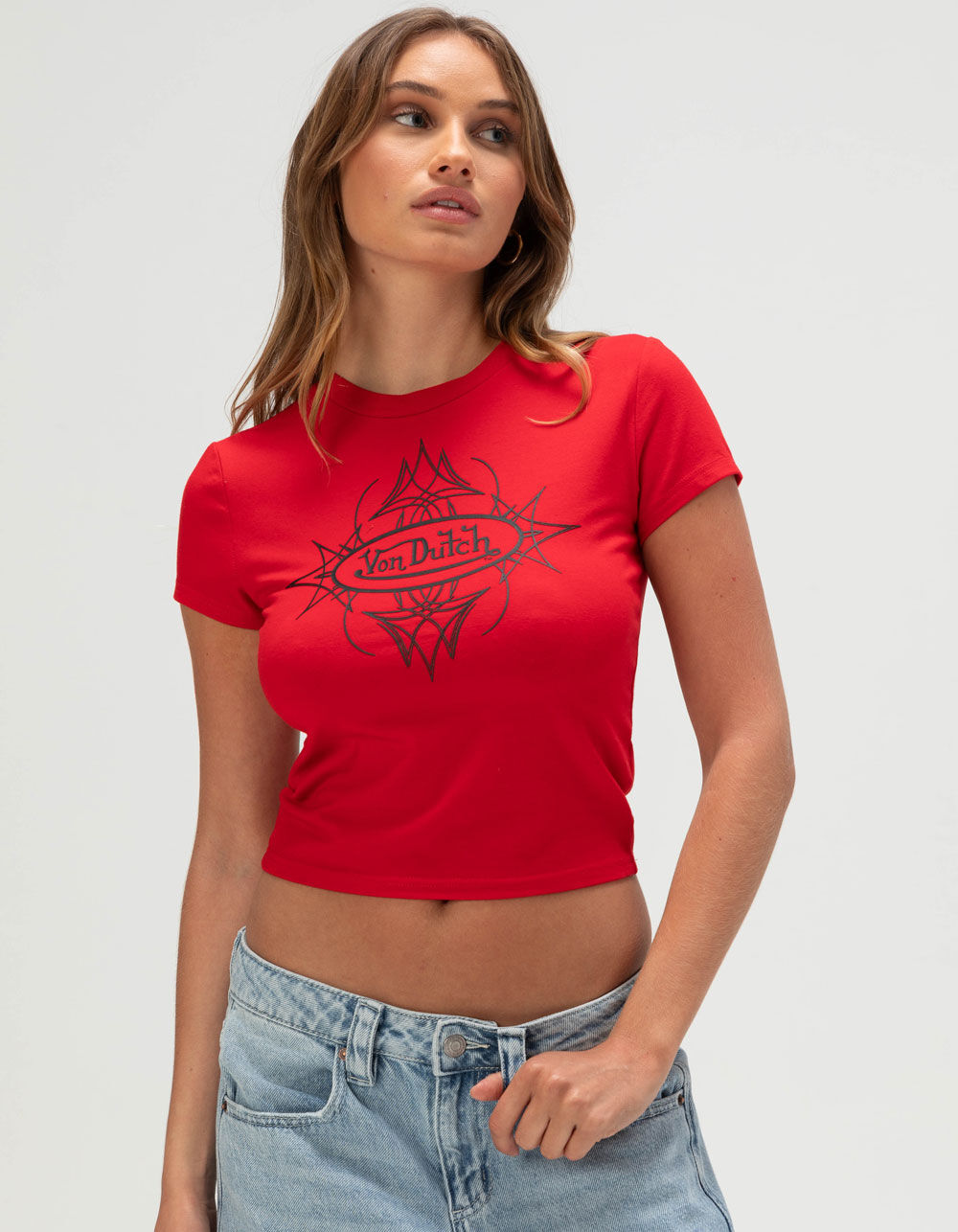 VON DUTCH Logo Womens Baby Tee