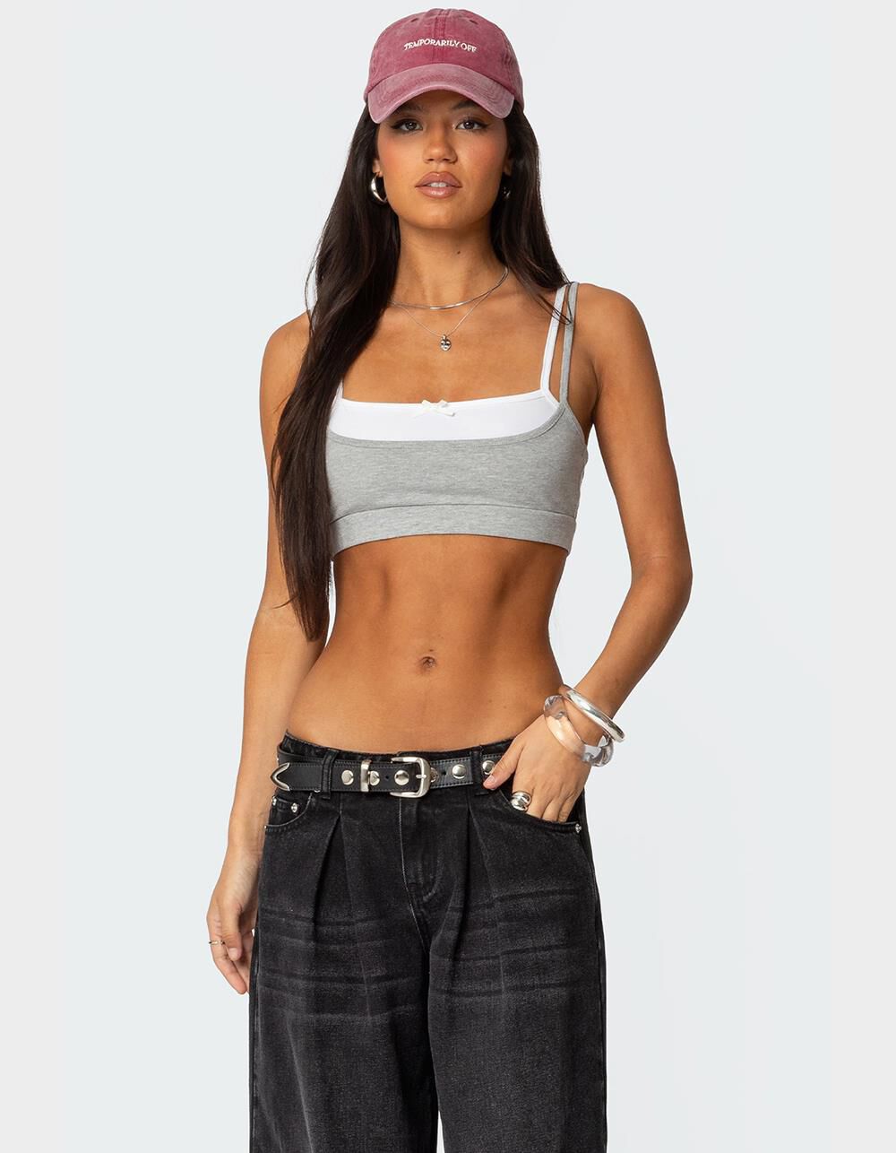 EDIKTED Gracie Layered Bra Top