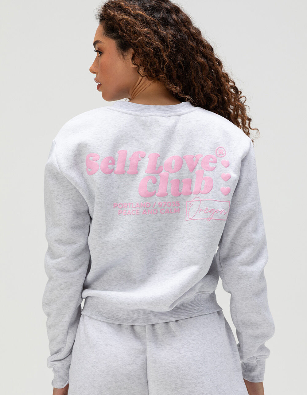 FULL TILT Self Love Club Womens Crewneck Sweatshirt