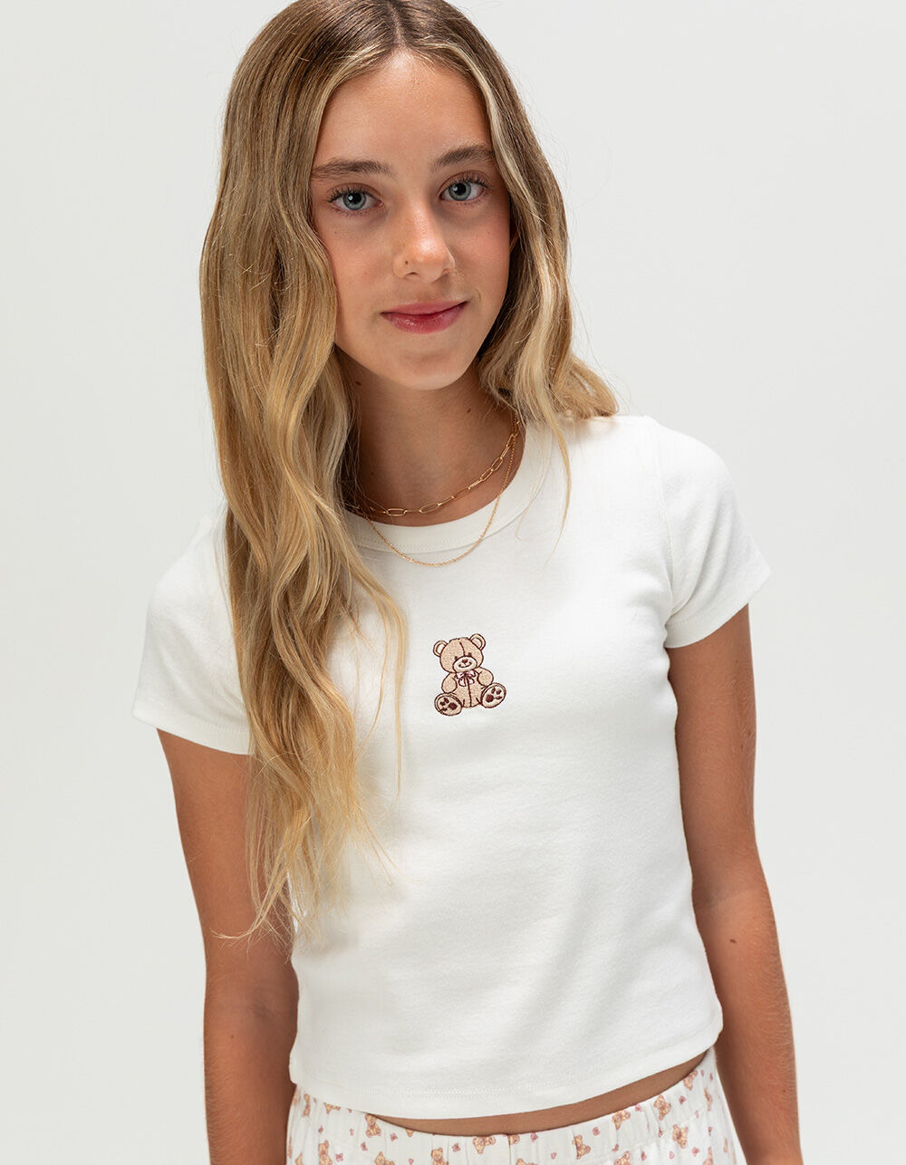 FULL TILT Embroidered Bear Girls Baby Tee
