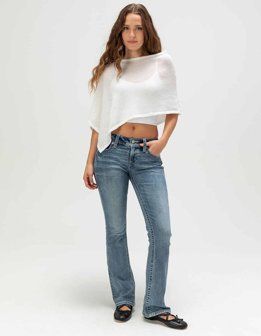 MISS ME Womens Mid Rise Bootcut Jeans