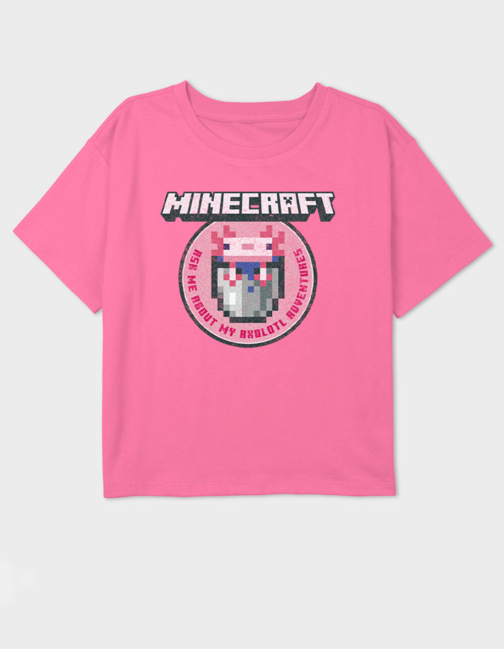 MINECRAFT Axolotl Adventures Girls Crop Tee