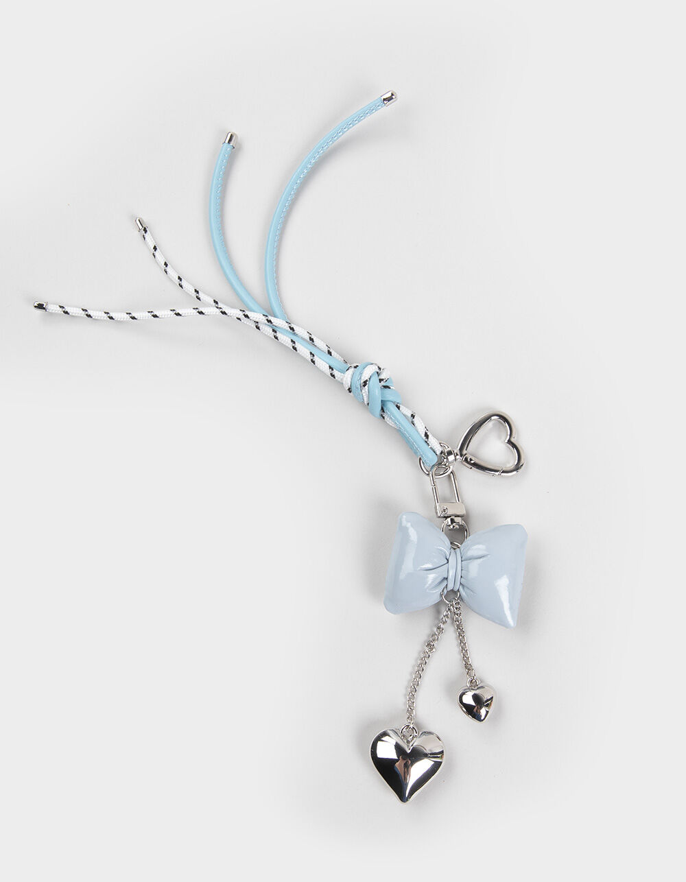 FULL TILT Bow Heart Corded Bag Charm Keychain