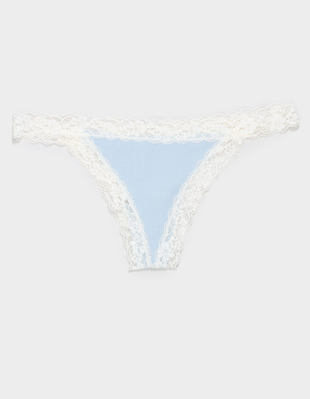 FULL TILT Rib Lace Trim Thong