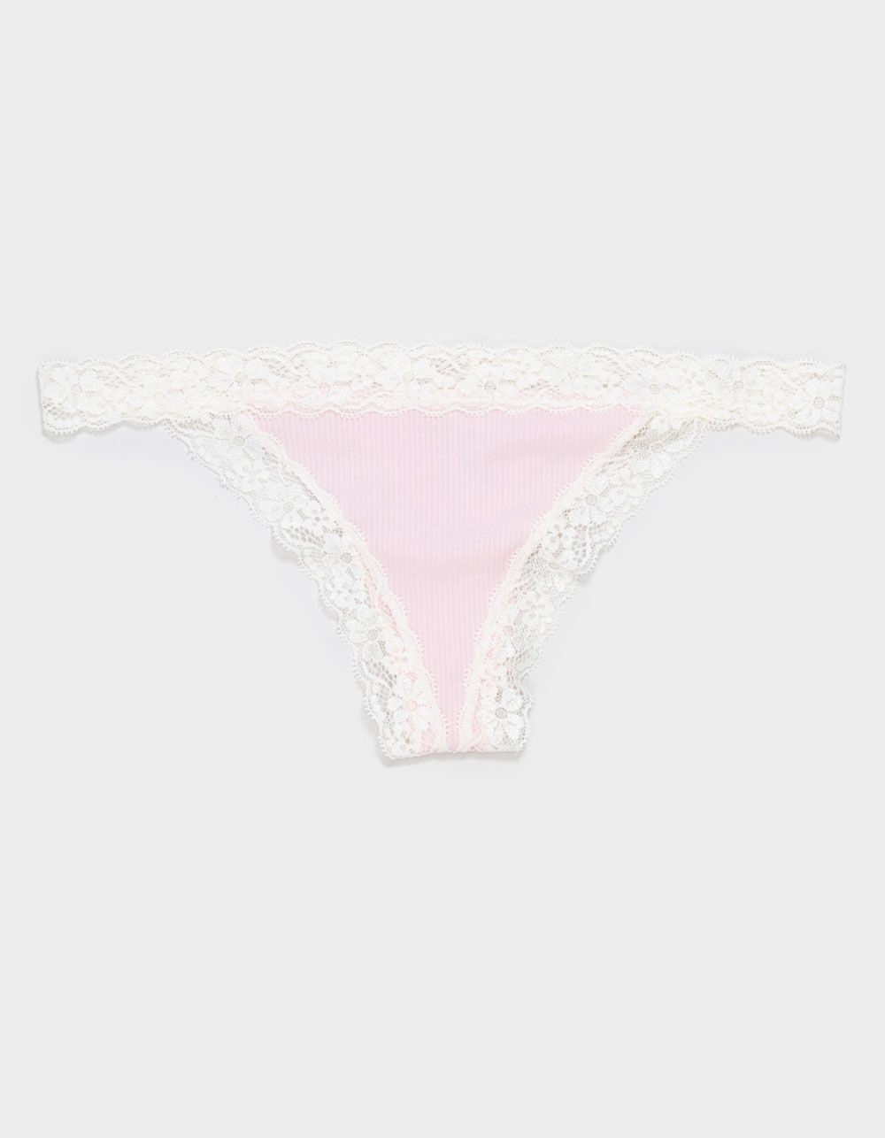 FULL TILT Rib Lace Trim Thong