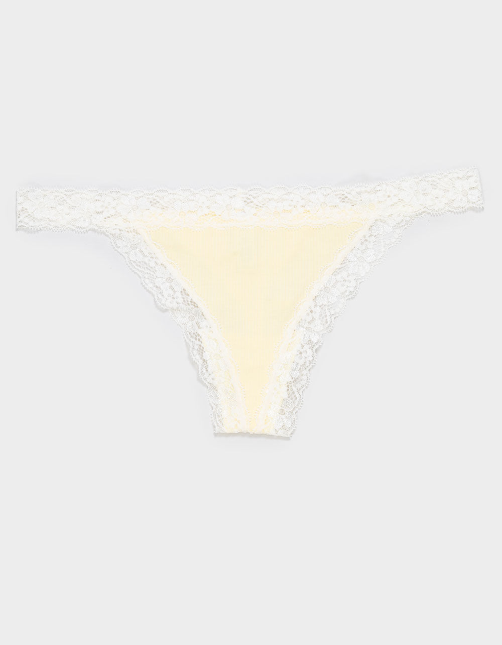 FULL TILT Rib Lace Trim Thong