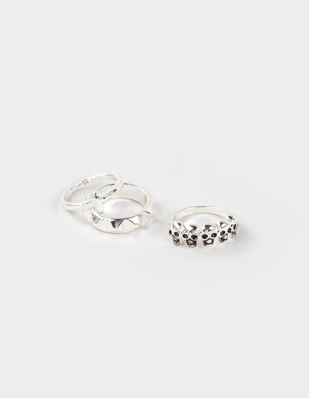 RSQ 3 Pack Grunge Cross Skeleton Rings