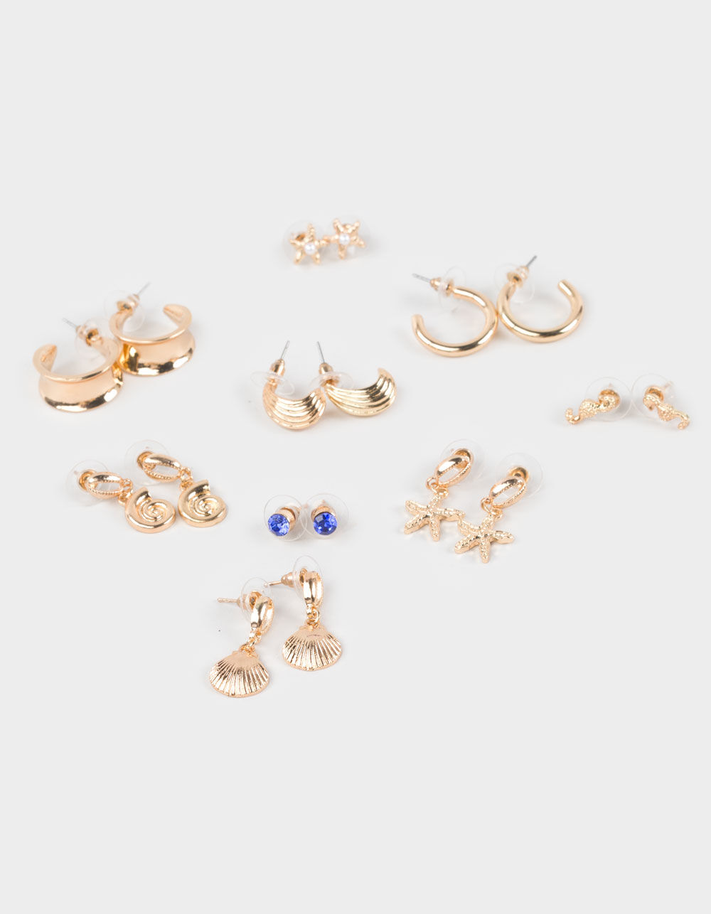 FULL TILT 9 Pack Beach Shell Starfish Earrings