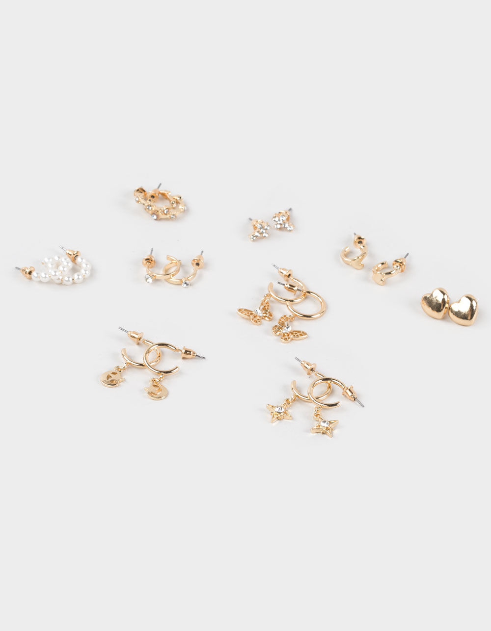 FULL TILT 9 Pack Butterfly/Heart/Stone Earrings