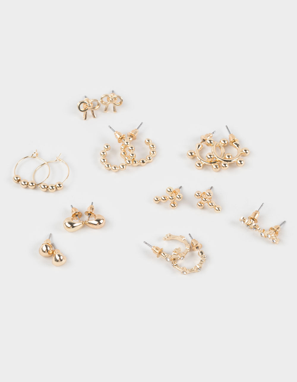 FULL TILT 9 Pack Bow/Cross/Heart Earrings